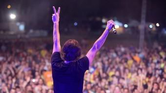Els Lax'n'Busto en un moment de la seva actuació al parc de la Devesa de Girona Foto:MANEL LLADÓ