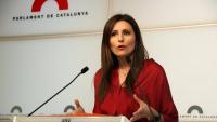 La diputada de Cs Lorena Roldán, ahir al Parlament, exposant el cas De Gispert